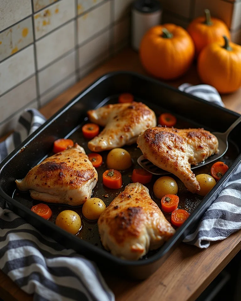 Куриные бёдра с картошкой и морковкой